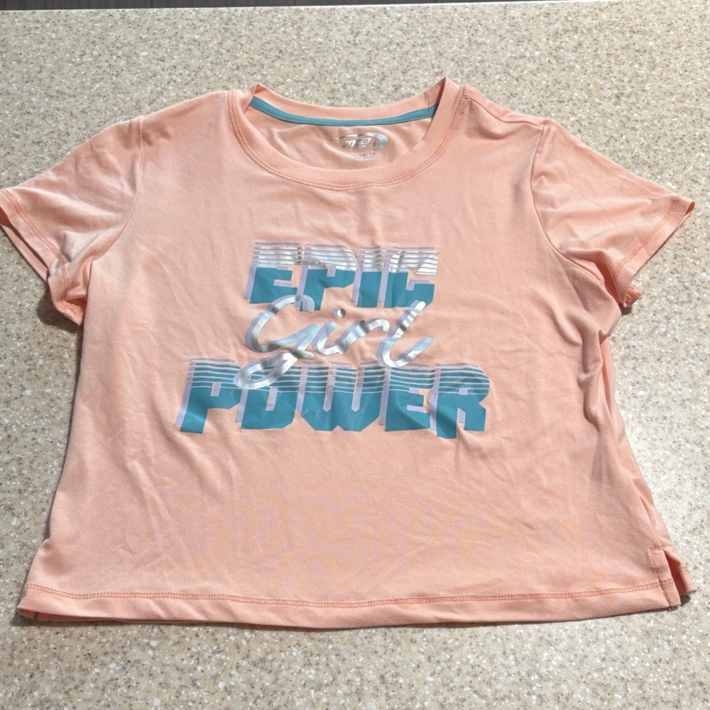MTA sport peach short sleeve top epic girl power